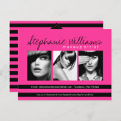 Hot Pink Lipstick Smooch Makeup Artistry Comp Card Postkarte (Vorne/Hinten)