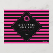 Hot Pink Lipstick Smooch Makeup Artistry Comp Card Postkarte (Rückseite)