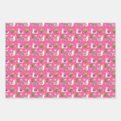 Hot Pink Llama/Cactus Fiesta Wrapping Paper Geschenkpapier Set (Vorderseite 3)