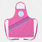 Hot Pink - Logo oder Bild mit farbigen Streifen hi Schürze (Vorderseite)