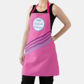 Hot Pink - Logo oder Bild mit farbigen Streifen hi Schürze (InSitu)