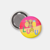 Hot Pink Luau Magnet (Vorderseite/Rückseite)