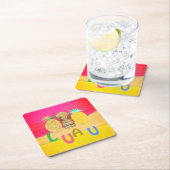 Hot Pink Luau Rechteckiger Pappuntersetzer (Vor Ort)