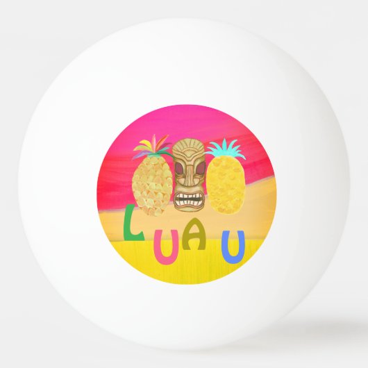 Hot Pink Luau Tischtennisball (Vorderseite)