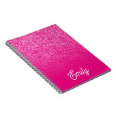 Hot Pink Luxury Glitzer und Ombre Notizblock (Rechte Seite)