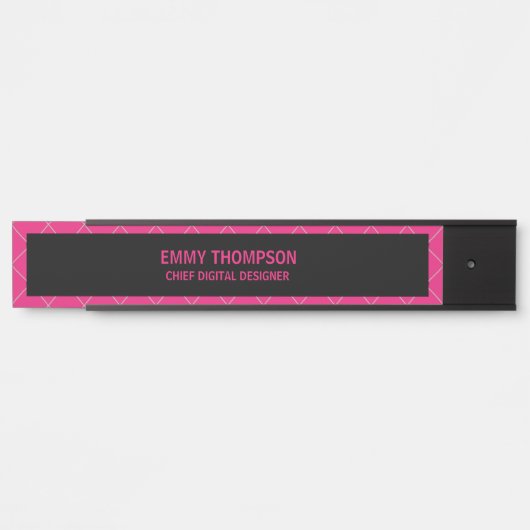 Hot Pink Magenta Company Business Door Name Plate Türschild (Vorderseite )