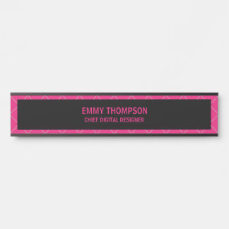 Hot Pink Magenta Company Business Door Name Plate Türschild
