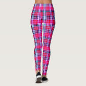 Hot Pink Magenta Dense Modern Tartan Leggings (Rückseite)