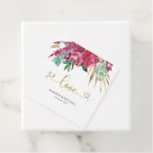 Hot Pink Magenta Floral Elegantes Gold Script Herz Geschenkanhänger (Beispiel)