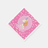 Hot Pink Magical Rainbow Unicorn Girl Birthday Serviette (Ecke)