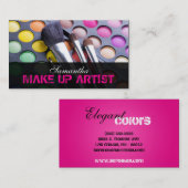 Hot Pink Make up Artist Palette Business Card Visitenkarte (Vorne/Hinten)