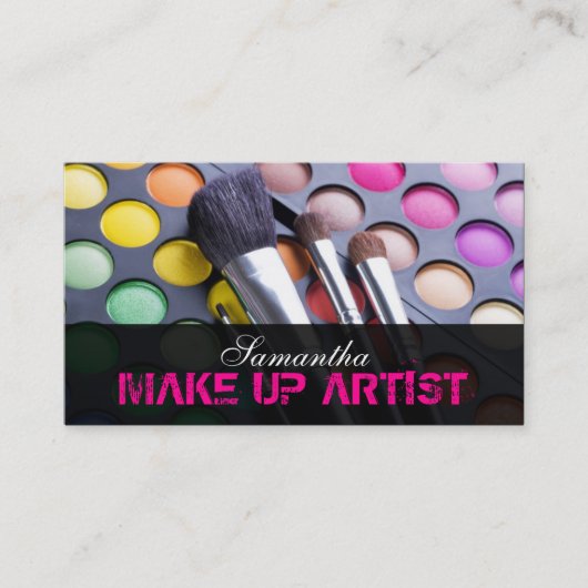 Hot Pink Make up Artist Palette Business Card Visitenkarte (Vorderseite)