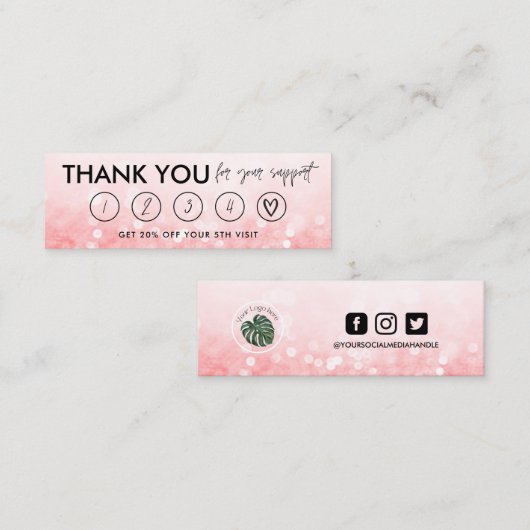 Hot-Pink-Makeup-Bonuskarte Mini Visitenkarte (Vorne/Hinten)