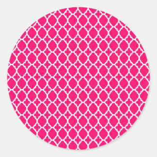 Hot Pink marokkanische Tile-Aufkleber Runder Aufkleber