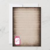 Hot Pink Mason Jar Bridal Dusche Einladungen (Rückseite)