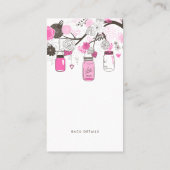 Hot Pink Mason Jars und Blume Leere Einsteckkarte Visitenkarte (Rückseite)