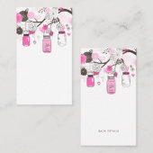Hot Pink Mason Jars und Blume Leere Einsteckkarte Visitenkarte (Vorne/Hinten)