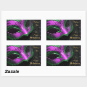 Hot Pink Masquerade Mask Halloween-Party Stickers (Blatt)