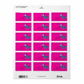 Hot Pink Masquerade Party Address Labels Adressaufkleber (Vorne)