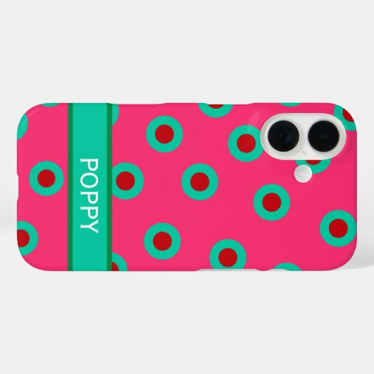 Hot Pink Maximal Case-Mate iPhone Hülle (Rückseite (Horizontal))