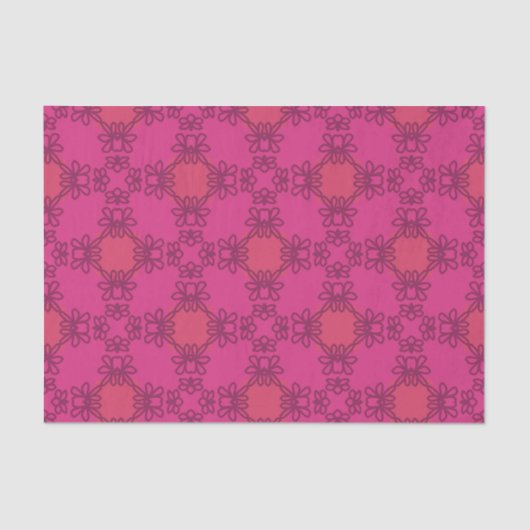 Hot Pink Maximalist Floral Bold Retro Chic Seidenpapier (Vorderseite)
