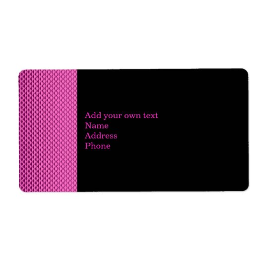 Hot Pink Metal Glitzer Black Label Aufkleber (Vorne)