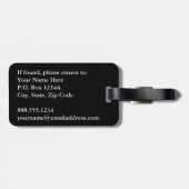 Hot Pink Metallic Glitzer Modernes, elegantes Mono Gepäckanhänger (Rückseite horizontal)