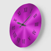 Hot Pink Metallic Uhr mit römischen Zahlen (Winkel)