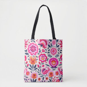 Hot Pink mexikanische Blume Blumenmuster Chic Tasche