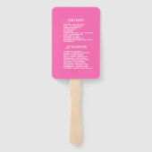 Hot-Pink Mexikanisches Fiesta Tequila Hochzeitspro Fächer (Rückseite)