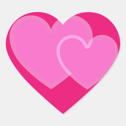 Hot Pink Minimal Heart Sticker (Vorderseite)