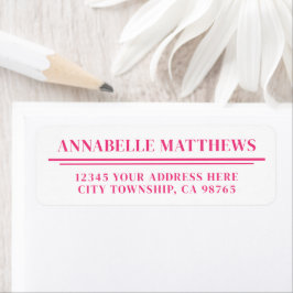 Hot Pink Minimalist Return Address