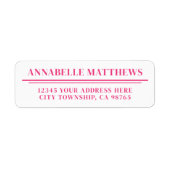 Hot Pink Minimalist Return Address (Vorne)