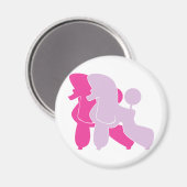 Hot Pink Minimalistic Poodle Couple Magnet (Vorderseite/Rückseite)