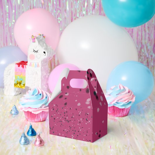 Hot Pink mit Confetti Geschenkschachtel (Party)