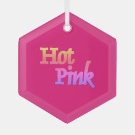 Hot Pink mit dem Namen Glas Hexagon-Ornament Ornament Aus Glas