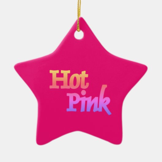 Hot Pink mit dem Namen Keramik Sternschmuck Keramik Ornament (Vorne)