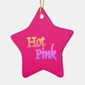 Hot Pink mit dem Namen Keramik Sternschmuck Ornament (Links)
