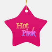 Hot Pink mit dem Namen Keramik Sternschmuck Ornament (Hinten)