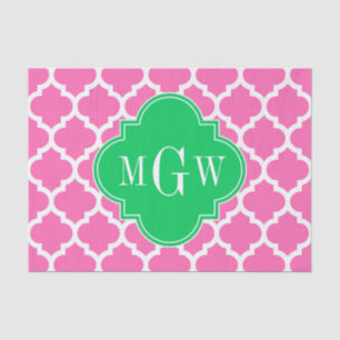 Hot Pink mit marokkanischer Nr. 5 Emerald 3 Initia Seidenpapier