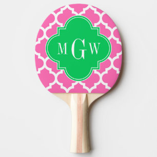 Hot Pink mit marokkanischer Nr. 5 Emerald 3 Initia Tischtennis Schläger