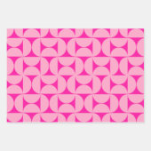 Hot Pink Mitte des Jahrhunderts Modernes Muster Geschenkpapier Set (Vorderseite)