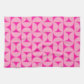 Hot Pink Mitte des Jahrhunderts Modernes Muster Geschirrtuch (Horizontal)