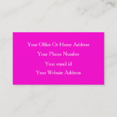 Hot Pink Modern fett hell farbenfroh schlicht tren Visitenkarte (Rückseite)