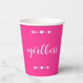 Hot Pink Modern Girl Boss Pappbecher (Rückseite)