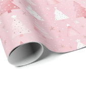 Hot Pink Modern Groovy Weihnachten Geschenkpapier (Rolleneckpunkt)