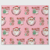 Hot Pink Modern Groovy Weihnachten Geschenkpapier (Flach)