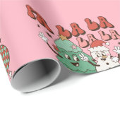 Hot Pink Modern Groovy Weihnachten Geschenkpapier (Rolleneckpunkt)