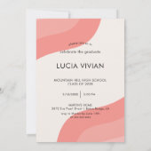 Hot Pink Modern Lady Foto Graduation Party Einladung (Rückseite)