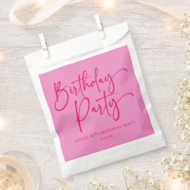 Hot Pink Modern Minimalist Birthday Party Geschenktütchen